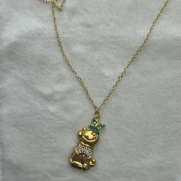Gold Winnie the Pooh Pendant Necklace - Picture 5 of 7